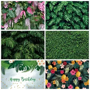 Laeacco тропические листья пальмы ребенок день рождения портрет фотосессии фон для фотосъемки фон для фотостудии