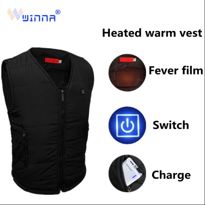 Жилет с подогревом для мужчин и женщин моющийся уличный жилет аккумулятором