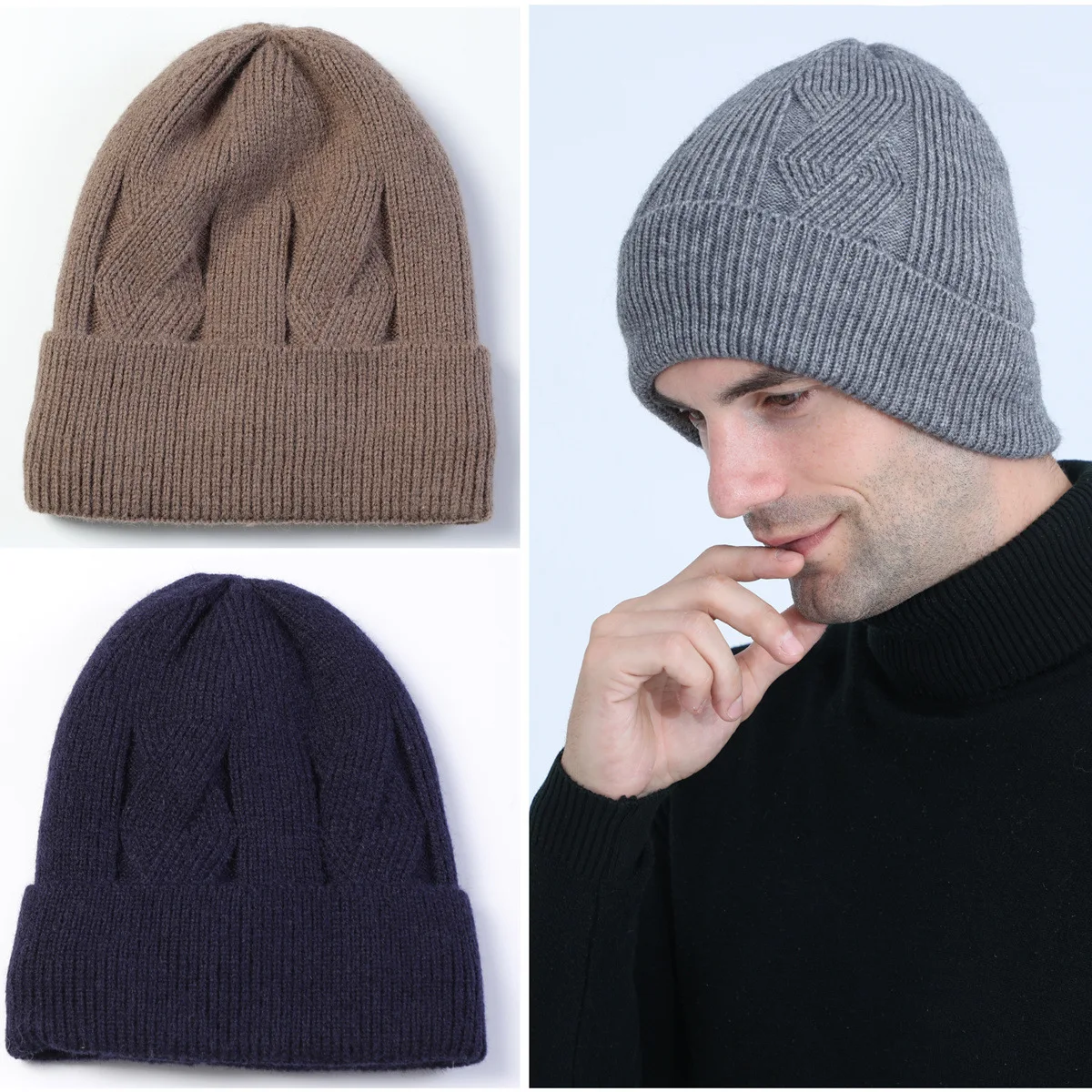 

Winter Accessories Cap Men Belarusian Hat Woolen Cap Cycling Ear Cap Plus Velvet Thick Winter Essential Items Keep Warm Bonnet