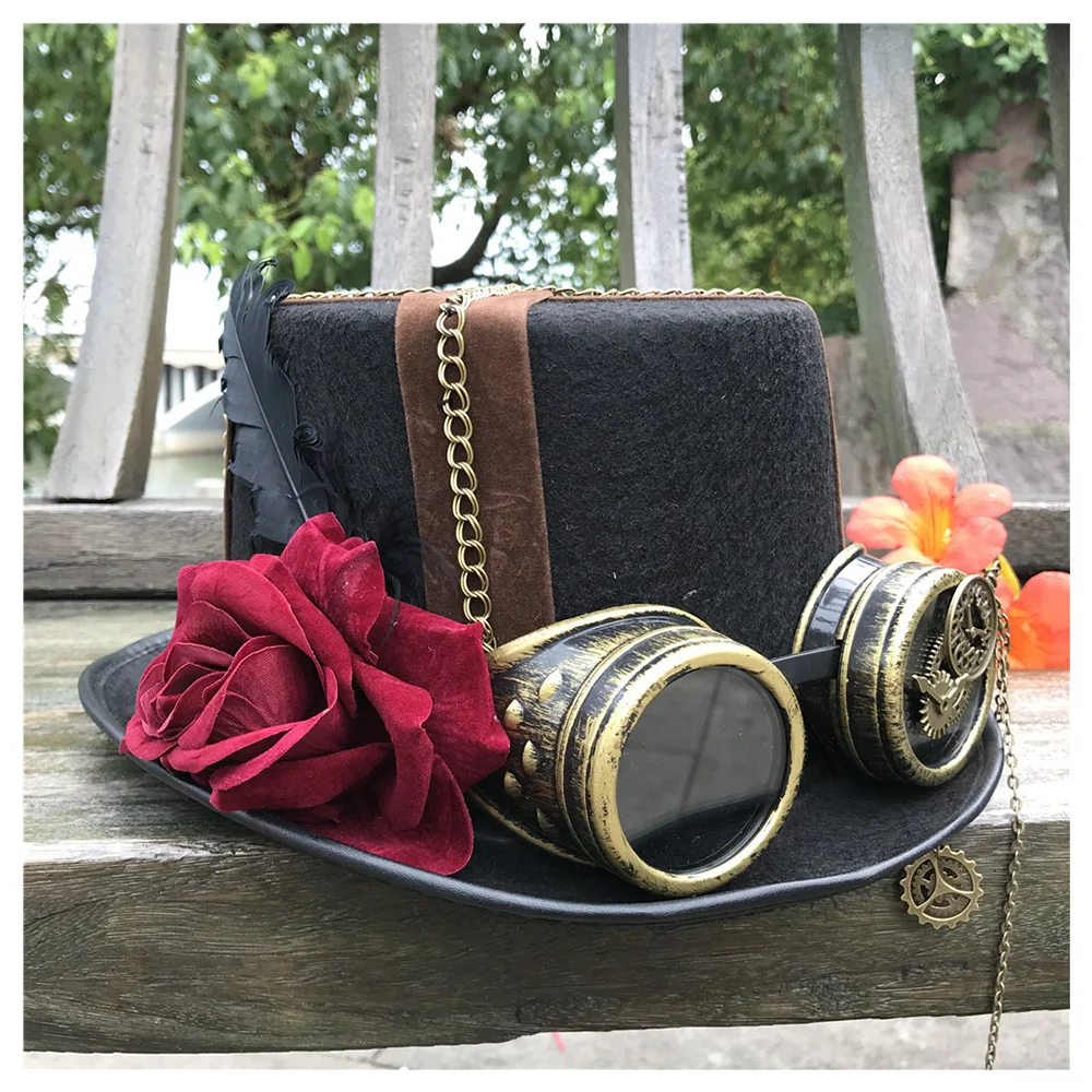 Женская модная Высококачественная верхняя шляпа в стиле стимпанк ручной работы