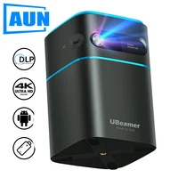 aun mini projector android 9 beamer ubeamer 1 pro 4k video projector decode home theater beam projector for home phone 7000mah