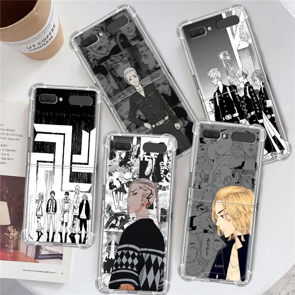 

Tokyo Revengers Capa For Samsung Galaxy Z Flip 3 5G Case Airbag Clear TPU Shockproof Cover Transparent Cell Phone Luxury Funda