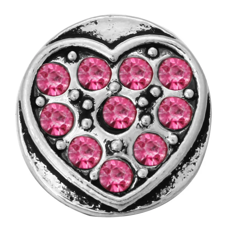 10 шт./лот смешанный стиль 12 мм кнопки ювелирное изделие любовь сердце защелки для