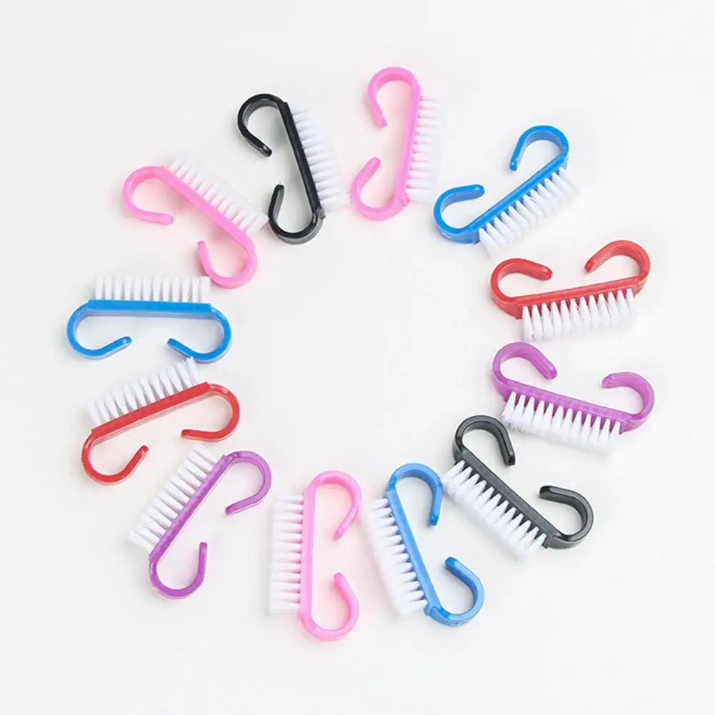 Маленькая пластиковая щетка для очистки от пыли в форме рога инструмент маникюра