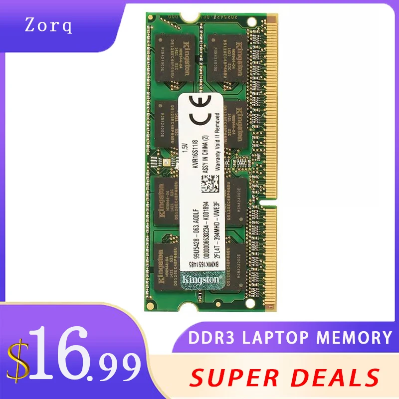 Оперативная память для ноутбука Kingston DDR3L 4 ГБ 8 PC3L 10600 12800 оперативная So-DIMM ОЗУ 1333