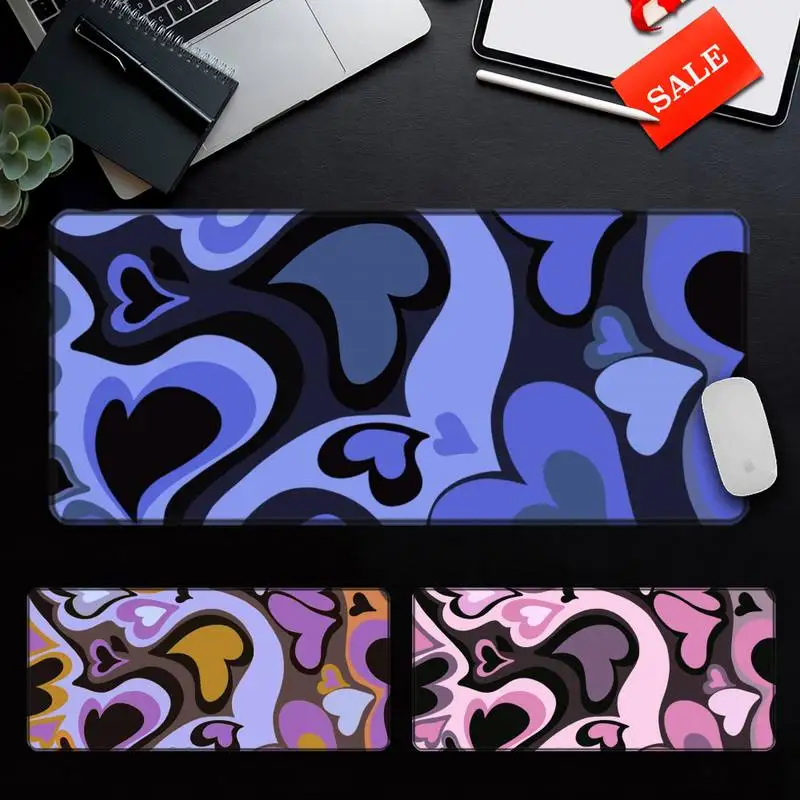 

Purple Heart Swirl Pattern Customized MousePads Computer Gaming Mousepad Anti-slip Natural Rubber with Locking Edge
