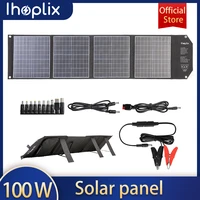 ihoplix solar panel 100w foldable type c usb painel solar energia solar for mppt laptop camera outdoor camping solar generator