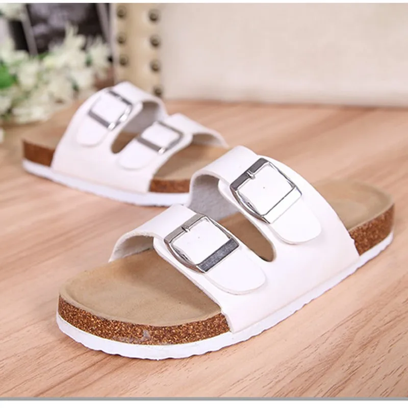 

2021 New Summer Cool And Comfortable Belt Buckle Sequin Round Head Women's Slippers