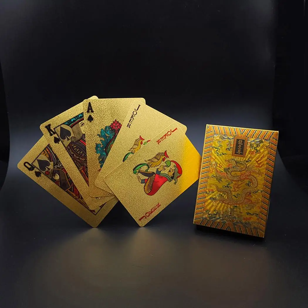 1 колода водонепроницаемая карта креативные Позолоченные игральные карты с
