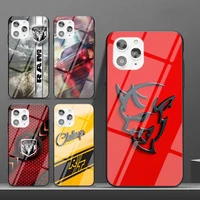 sport car dodges viper phone case for iphone 6 6s 7 8 plus x xs xr xsmax 11 12 pro promax 12mini tempered glass