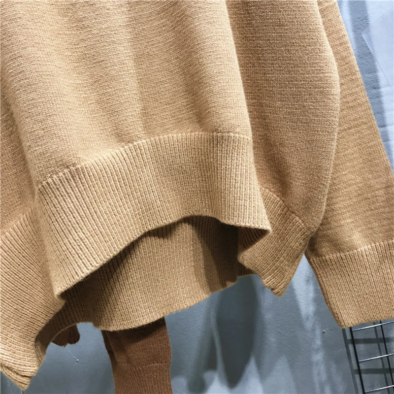 

Direcly Women Oversize Basic Elegant Knitted Turtleneck Sweater Female Solid Turtleneck Collar Pullovers Warm 2019 New Arrival