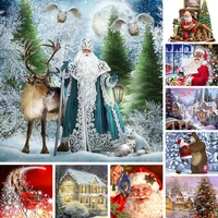 meian 2020 cross stitch embroidery kits 11ct santa claus cotton thread painting diy needlework dmc new year home christmas gift