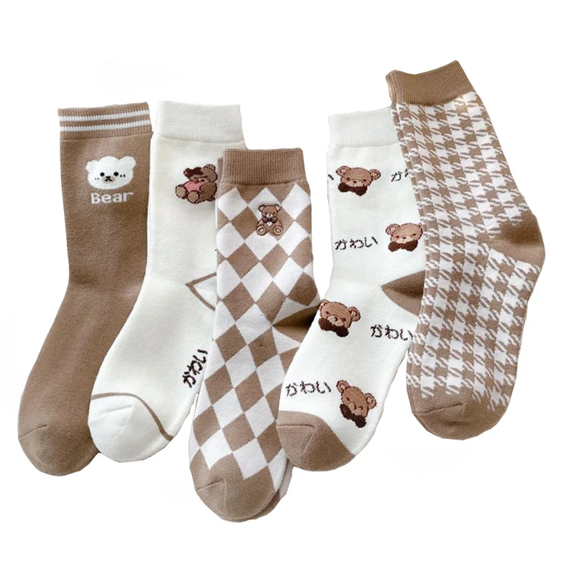 

2 Pair Cute Animal Print Socks Women Kawaii Thick Long Winter Socks Keep Warm Leg Warmers New Year Korean Style Chaussette Femme