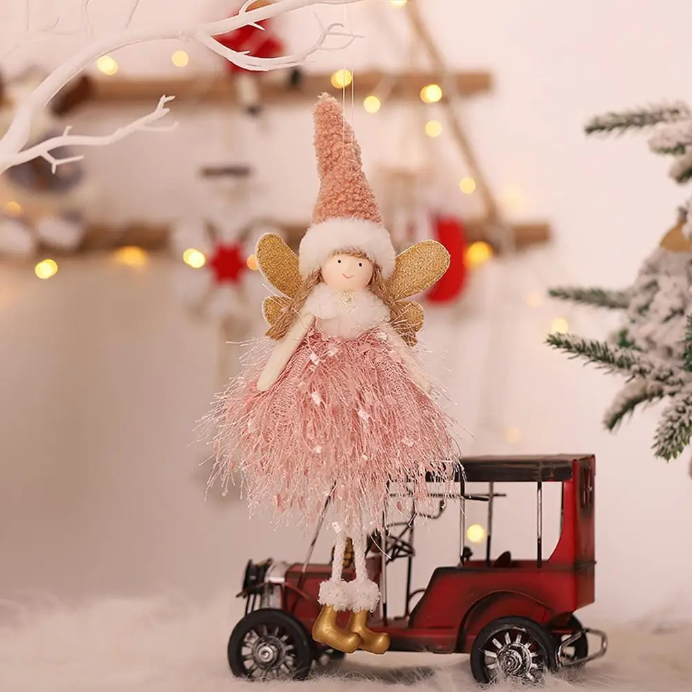 Новогодняя подвеска в виде ёлки красивая кукла ангела