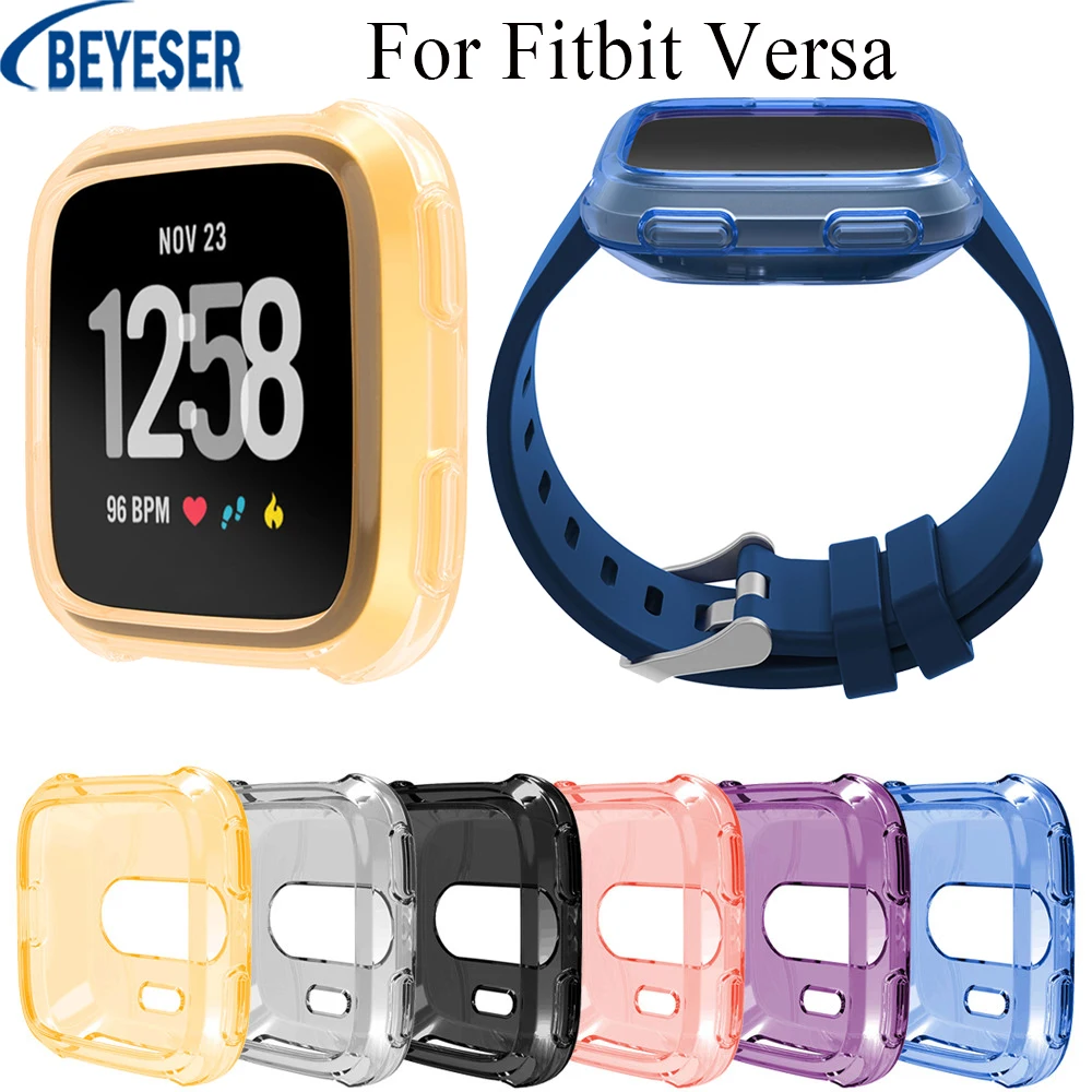 

For Fitbit Versa TPU Screen Protective Case Shatter-Resistant Shell Frame Protector Cover case for Fitbit Versa Bracelet