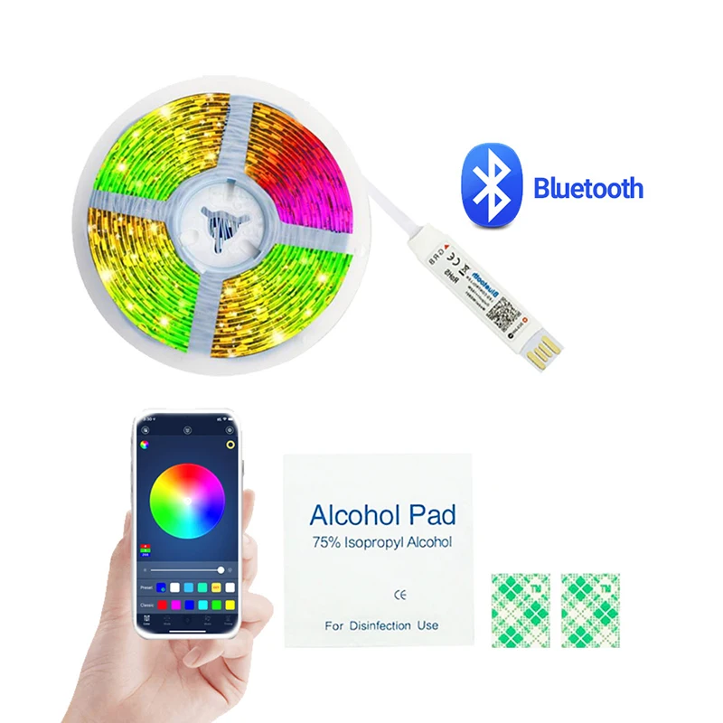 

Led Strips Christmas Lights RGB Strip Led Color Lights 1M-5M Phone APP Control Flexible Light for TV Backlight Room Home Party