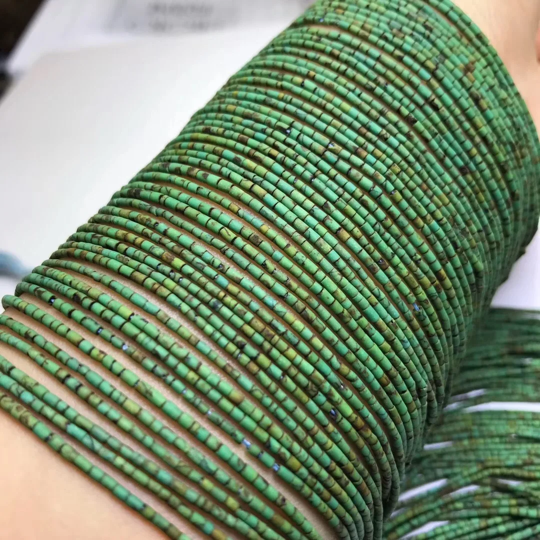 Натуральный кристалл камень Мода Яркий 1 5 мм зеленая сосновая трубка бусины DIY