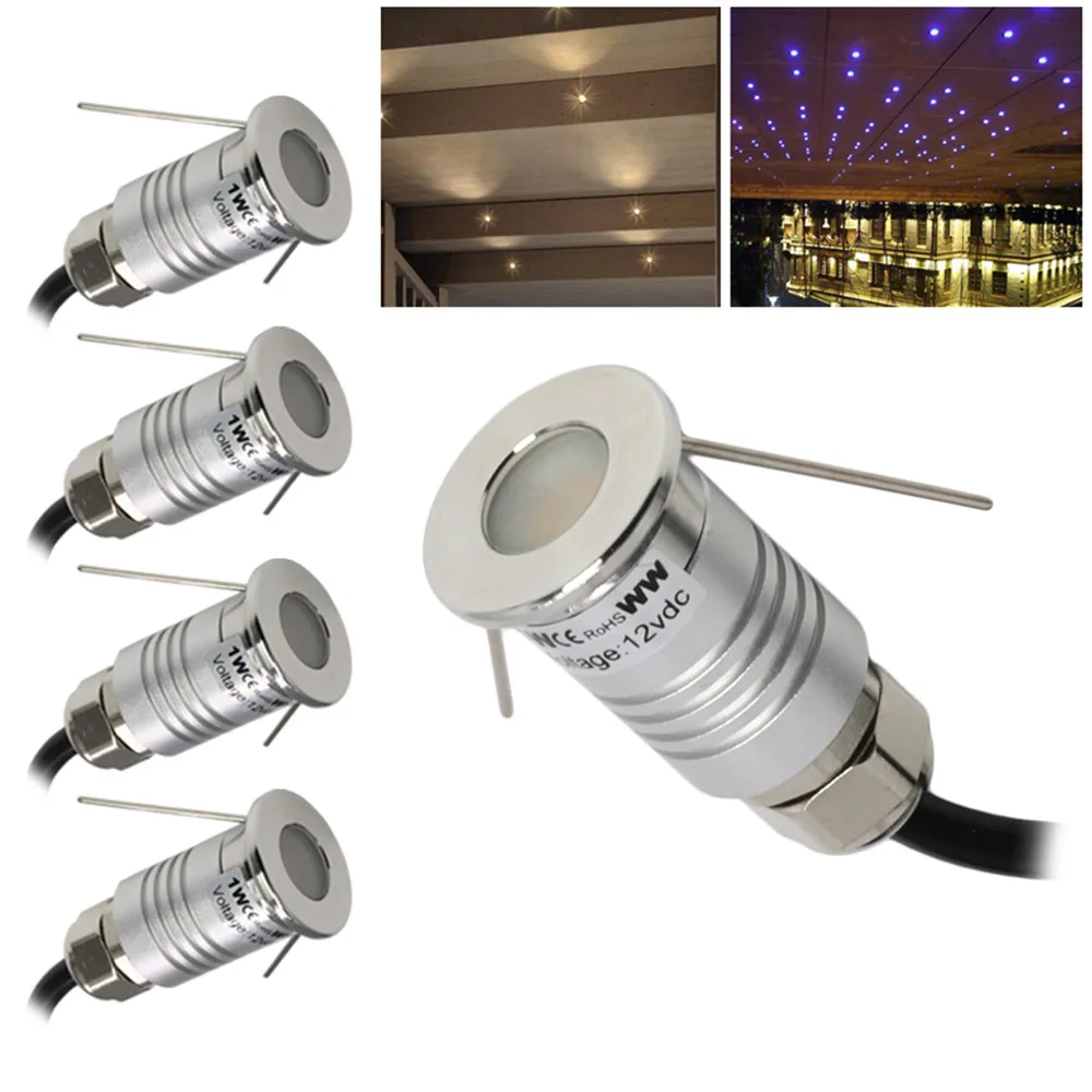 

IP67 1W LED Underground Mini Star Light Garden Path Floor Cutout 15mm Lamp Outdoor Buried Yard Lamp Landscape Spotlight DC12