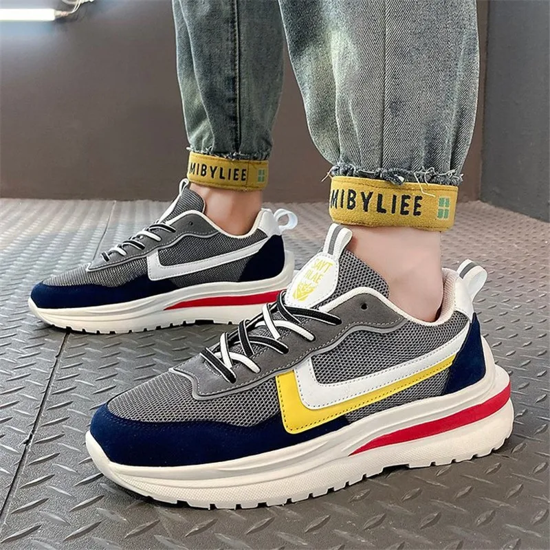 

New Summer Spring Men Running Sports Shoes Breathable Mesh Sneakers Outdoor Super Fire Blow Up The Street Heighten Footwear