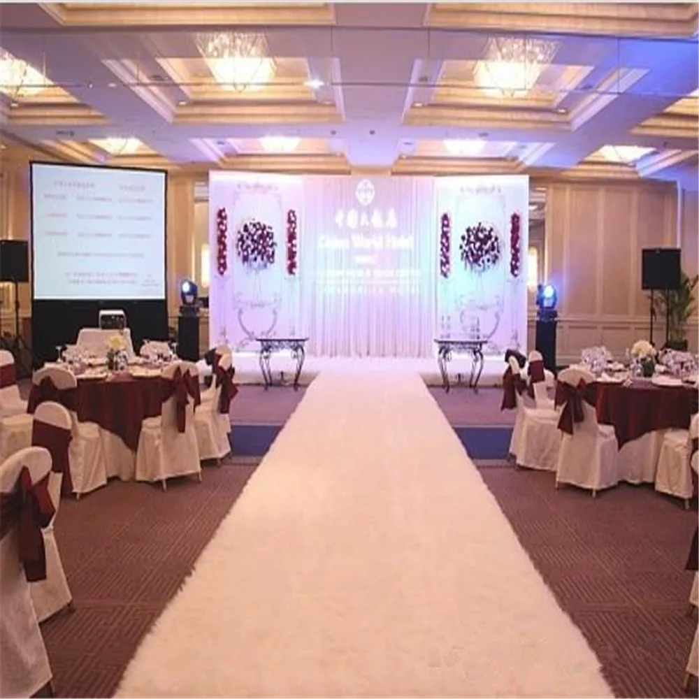 

White Plush Wedding Carpet 2m Wide X10 m/Aisle Runner For Holiday Party indoor Decorations Supplies New Arrival Free Shipping