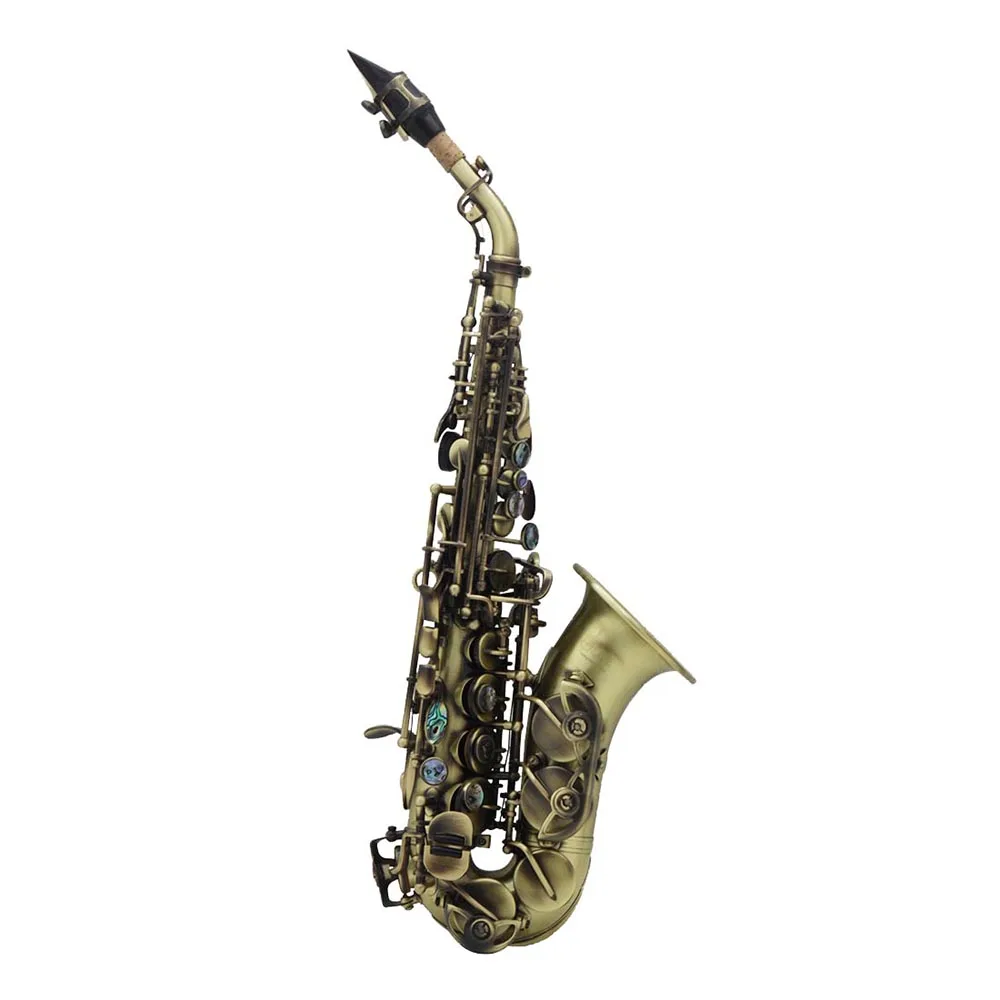 Альт Bb сопрано саксофон Sax латунь с чехлом перчатки Чистящая салфетка щетка