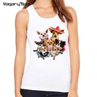 Мини-майка для влюбленных чихуахуа, повседневный женский жилет, Забавный женский модный спутник майка для собак TOP