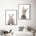 Минималистичная Настенная картина кролик для детской комнаты, печать и постер, настенные картины для гостиной, декор детской комнаты