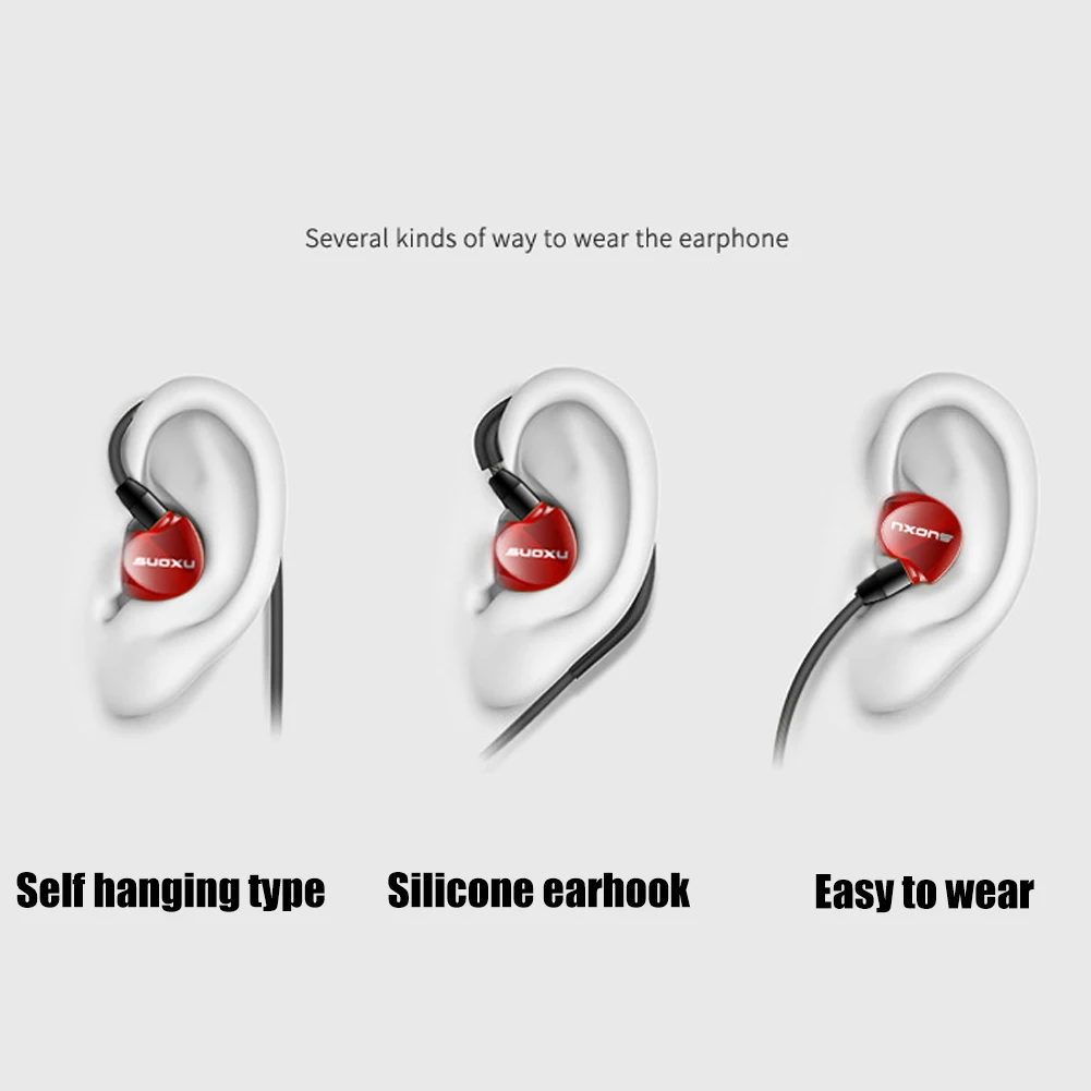 SX538 универсальные проводные наушники бас тяжелый двойной драйвер Стерео HIFI