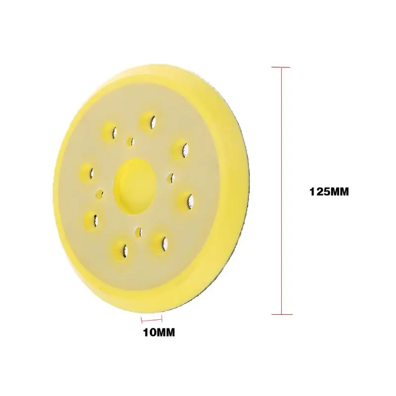 

5 Inches 125 MM 8-Hole Back-up Sanding Pad 4 Nails Hook and Loop Sander Backing Pad for Electric Grinder Power Tools Accessories