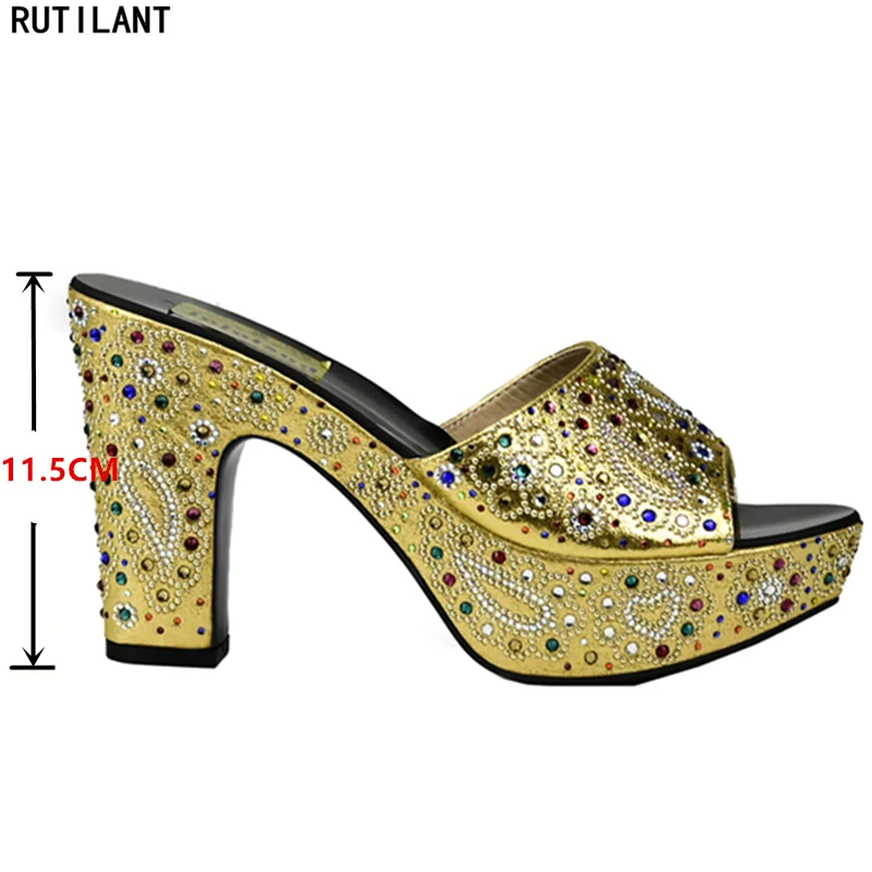 Новое поступление свадебные туфли золотого цвета для женщин модные женские