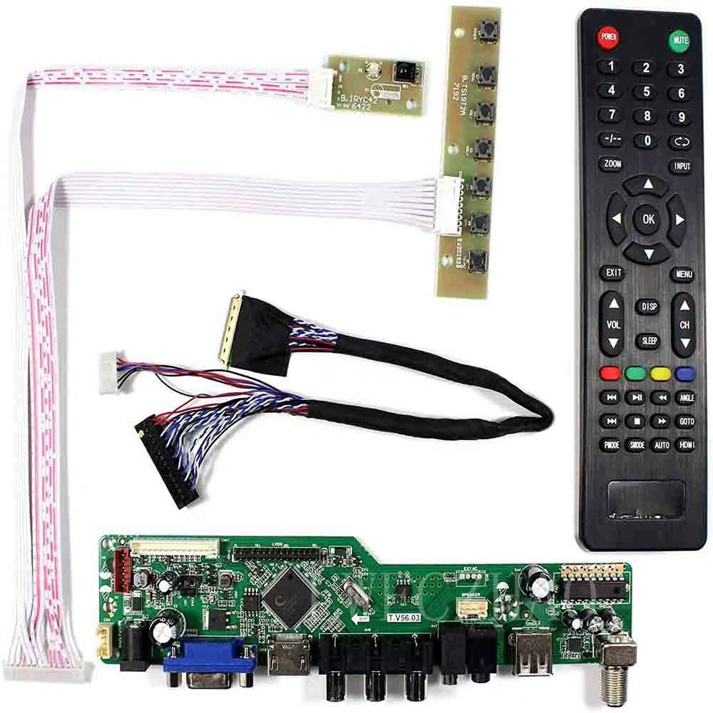 New Control Board Monitor Kit for B140XW01 V.8 V8 TV+HDMI+VGA+AV+USB LCD LED screen Controller Board Driver
