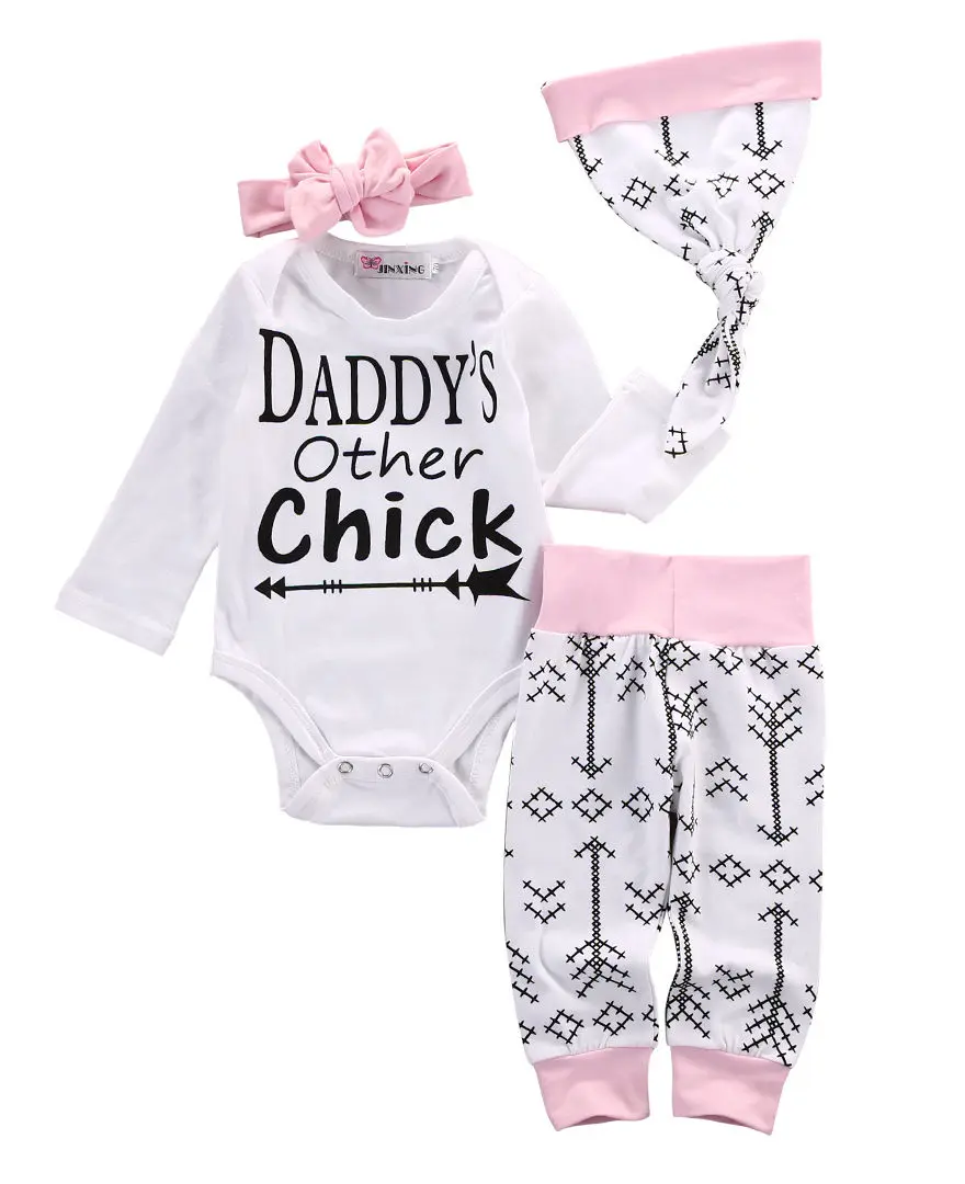 

Newborn Baby Cute Girls Tops Romper Pants Legging Hat Outfits Clothes Set