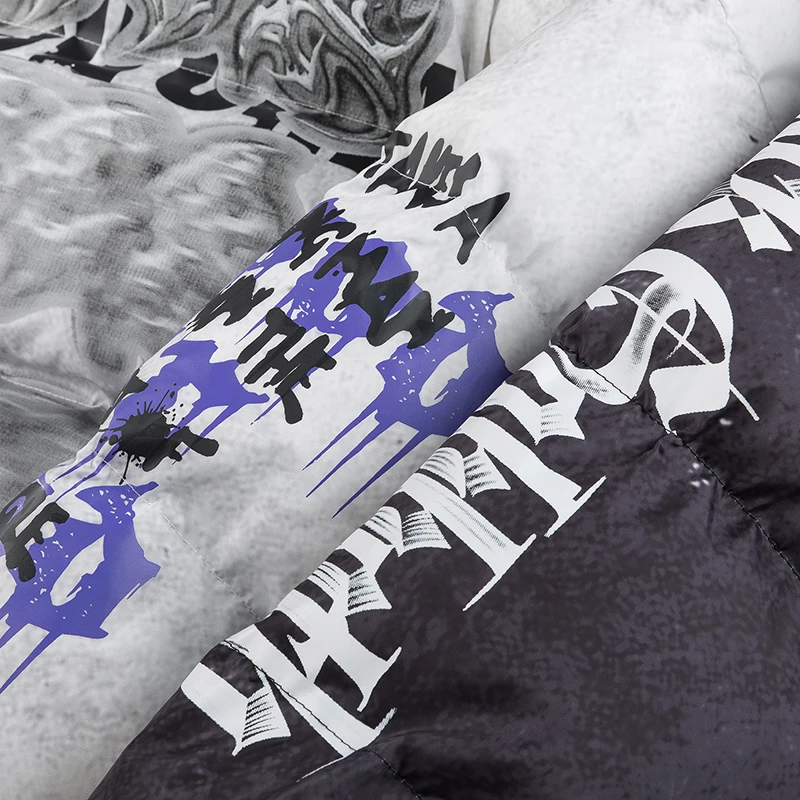 Готический иллюзионный пуховик короткая зимняя куртка Мужская парка хип хоп