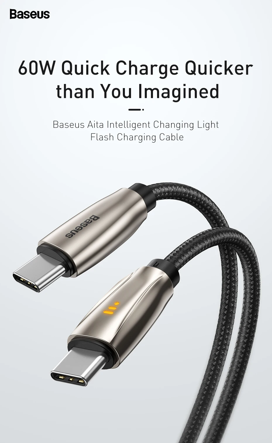 Baseus usb type C to type C кабель для samsung S10 MacBook Pro светодиодный 60 Вт PD кабель для быстрой зарядки 4,0 type USB-C