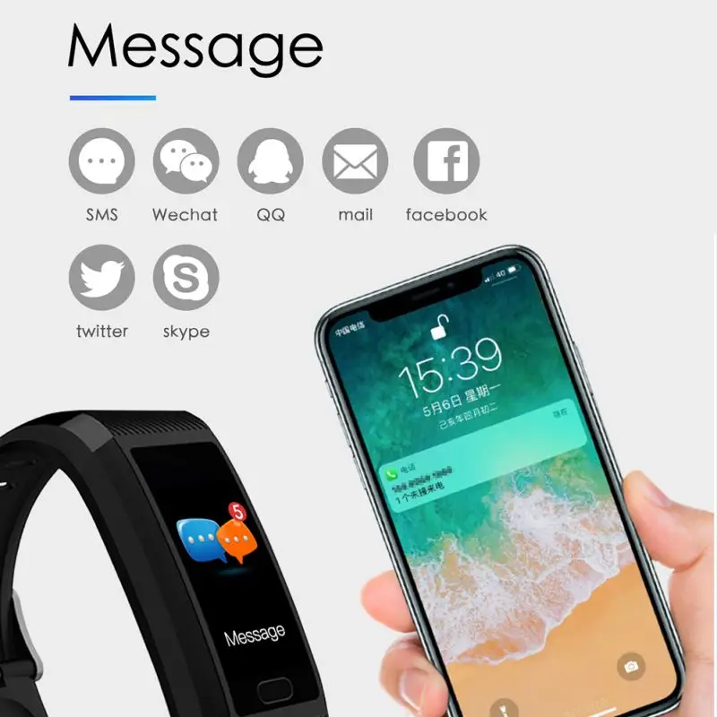 118 PLUS мужские умные часы спортивные фитнес трекер монитор сердечного ритма