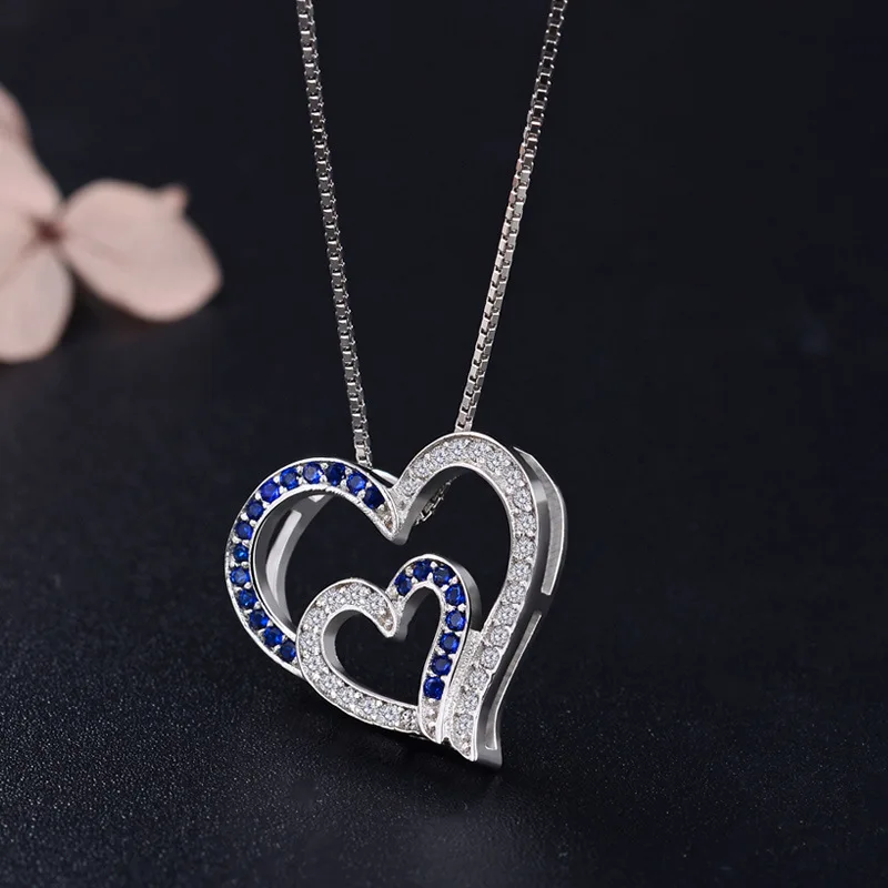 Женское Ожерелье с кулоном в виде сердца из серебра 2018 пробы | Украшения и