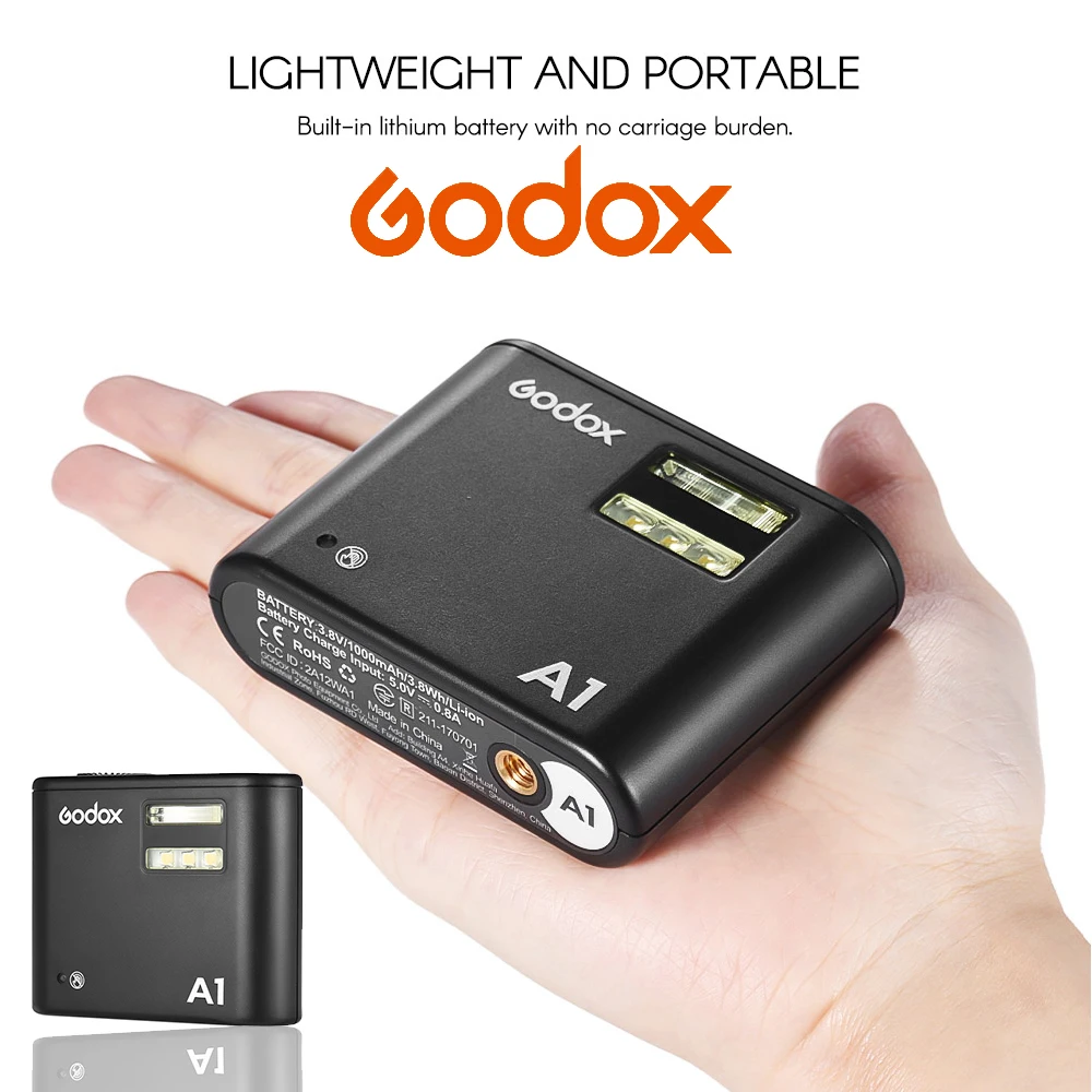 Godox A1 Вспышка Speedlite Светодиодная лампа для моделирования OLED дисплей 2 4G