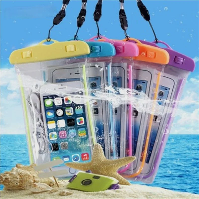 

Universal Phone Waterproof Pouch PVC Clear smart phone case For Drift Swim Diving Surfing Beach Clear Mobile Phone Dry Pouch