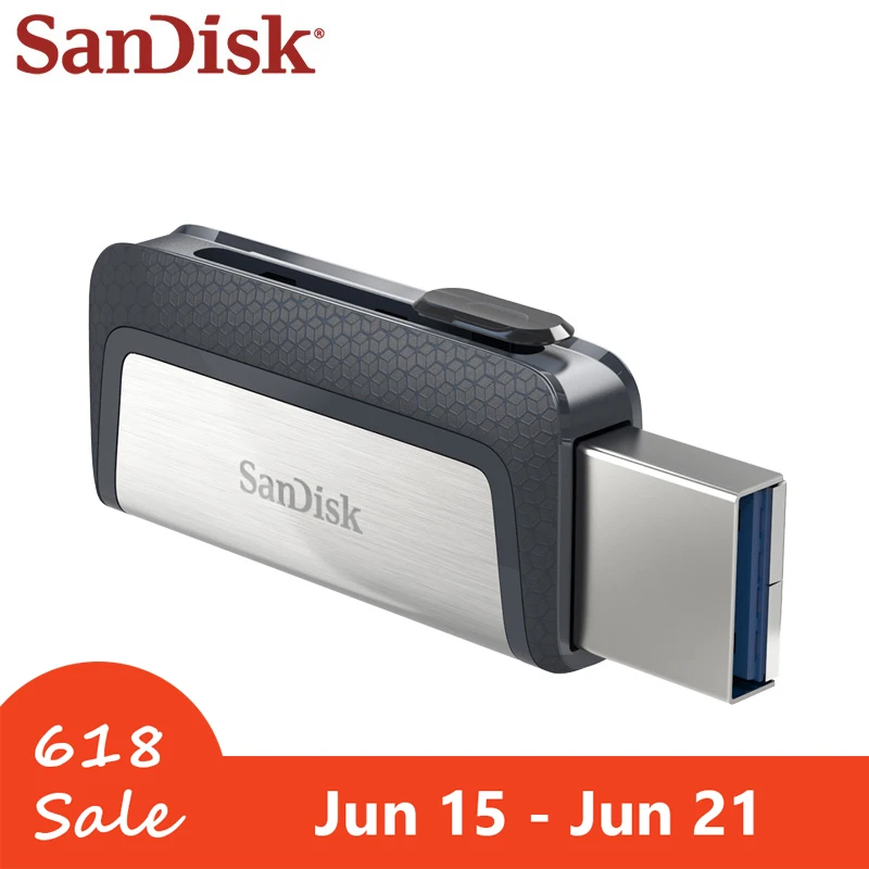 USB флеш накопитель SanDisk 100% оригинал 32 ГБ 64 128 256 3 1 двойной OTG карта памяти высокая