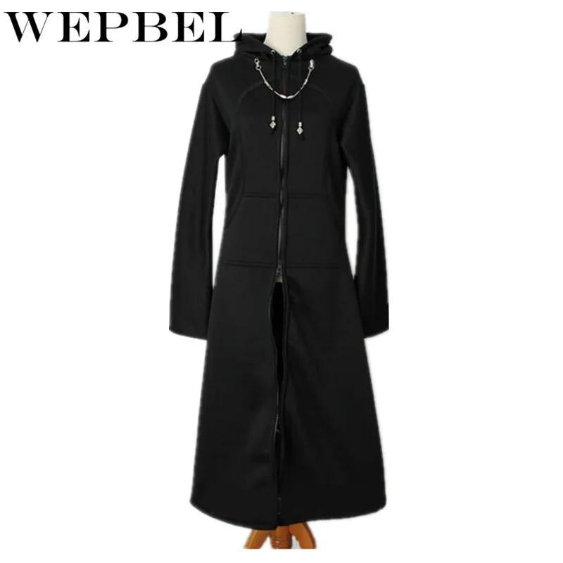 

WEPBEL Unisex Long Trench Coat Kingdom Hearts Organization Hoodie Jacket Punk Gothic Long Coat