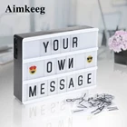 Светодиодный комбинированный ночник Aimkeeg, Размер A4, A6, USB, батарейка AA, DIY буквы детской лампы, доска для сообщений светильник тбокс