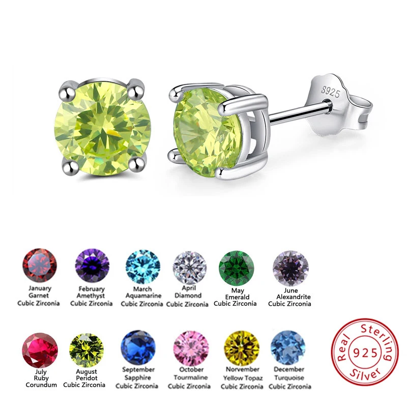 Женские серьги гвоздики с фианитом 12 цветов|fashion stud earrings|stud earringswedding party earrings |