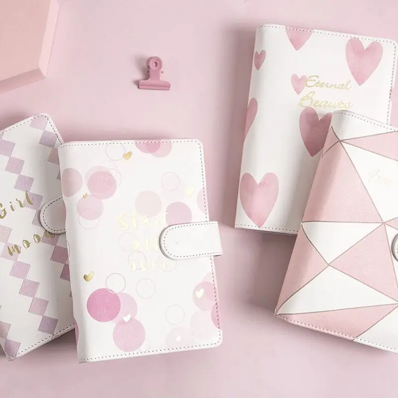 MINKYS Cute Pink Series PU Cover A6 Loose-leaf Diary Notebook Journal Daliy Planner Book Birthday Gift School Stationery | Канцтовары
