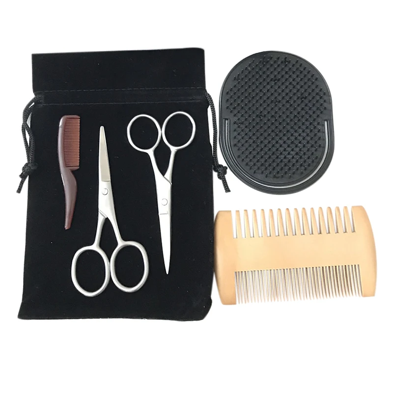 

Beard Trimming Kit Beard Comb Set Double Beard Oil Head Shape Beard Comb Brush Care Beard Tool Beard Comb Set