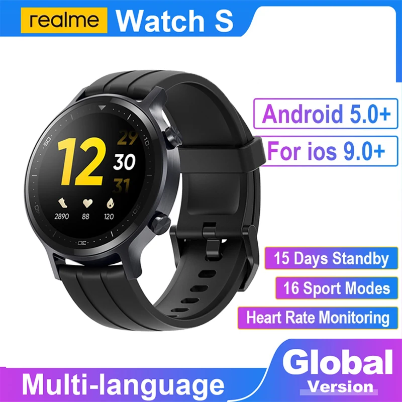 

Смарт-часы Realme Watch S с сенсорным экраном 1,3 дюйма, пульсометром и защитой IP68