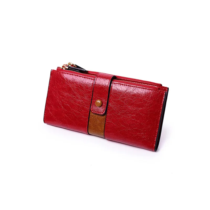 Женские кошельки, длинный дизайн, двойная молния, кошельки из искусственной кожи, женские кошельки, винтажные сумки-ридикюли с карманом для телефона, многофункциональные
