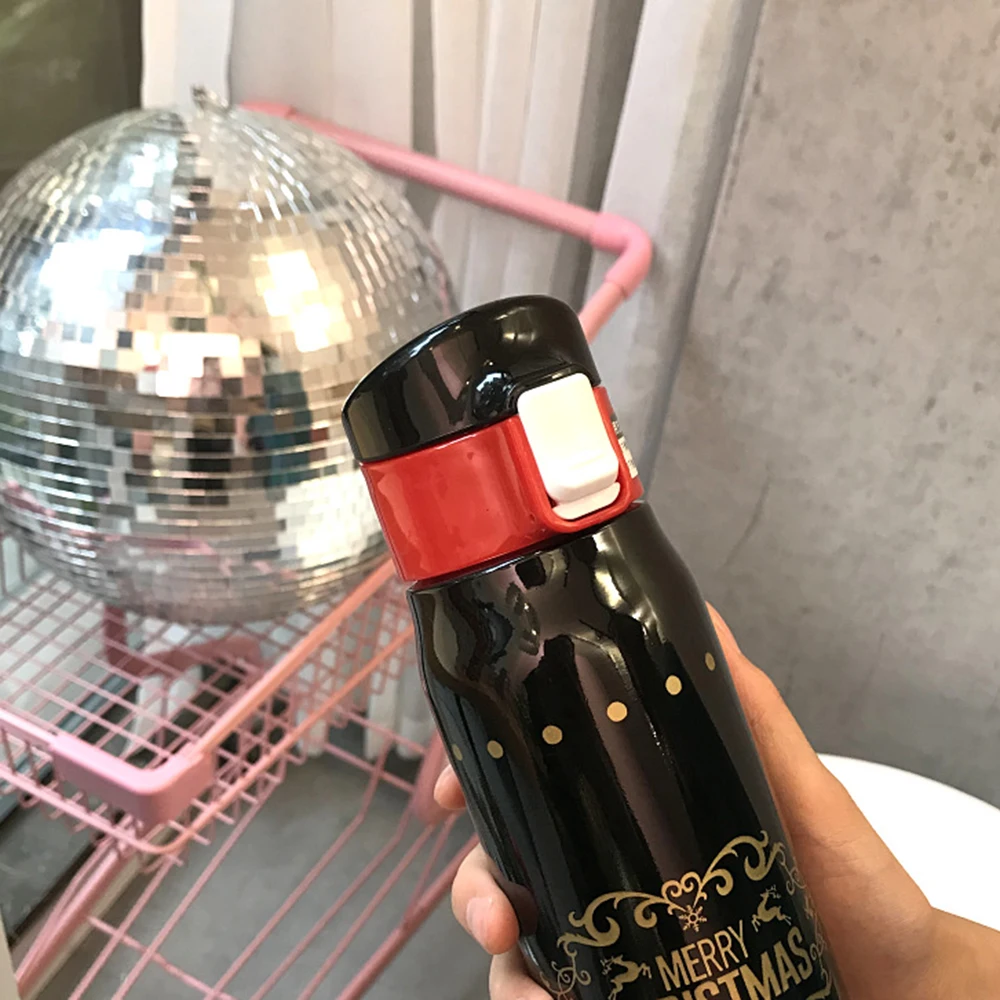 Рождественская Вакуумная чашка 500 мл термос из нержавеющей стали Термокружка для