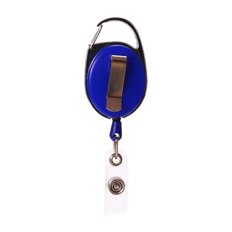 

3 colors Black White Blue Retractable Pull Key Ring Id Badge Lanyard Name Tag Card Holder Recoil Reel Belt Clip