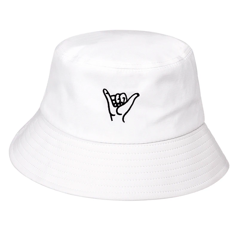 Панама женская с вышивкой на пальцах Модная хлопковая шляпа от солнца для отдыха