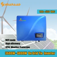 solar power on grid 3000w 3 6kw5kw 5000w dual input mppt waterproof ip65 grid tie solar power inverter with wifiuse for home